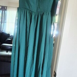 Glam Teal Strapless Dress